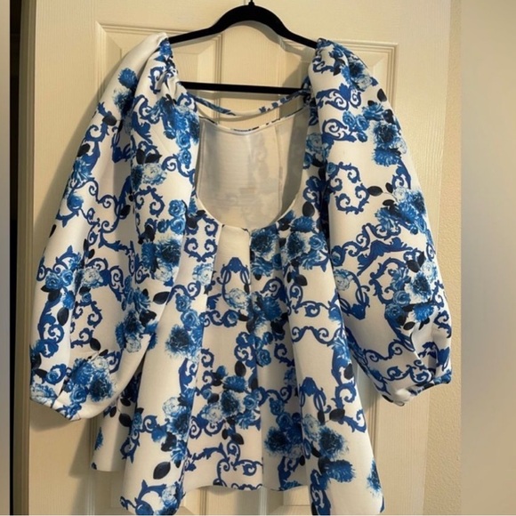 ASOS Mini Skater dress with Blue and White Design - Picture 8 of 8